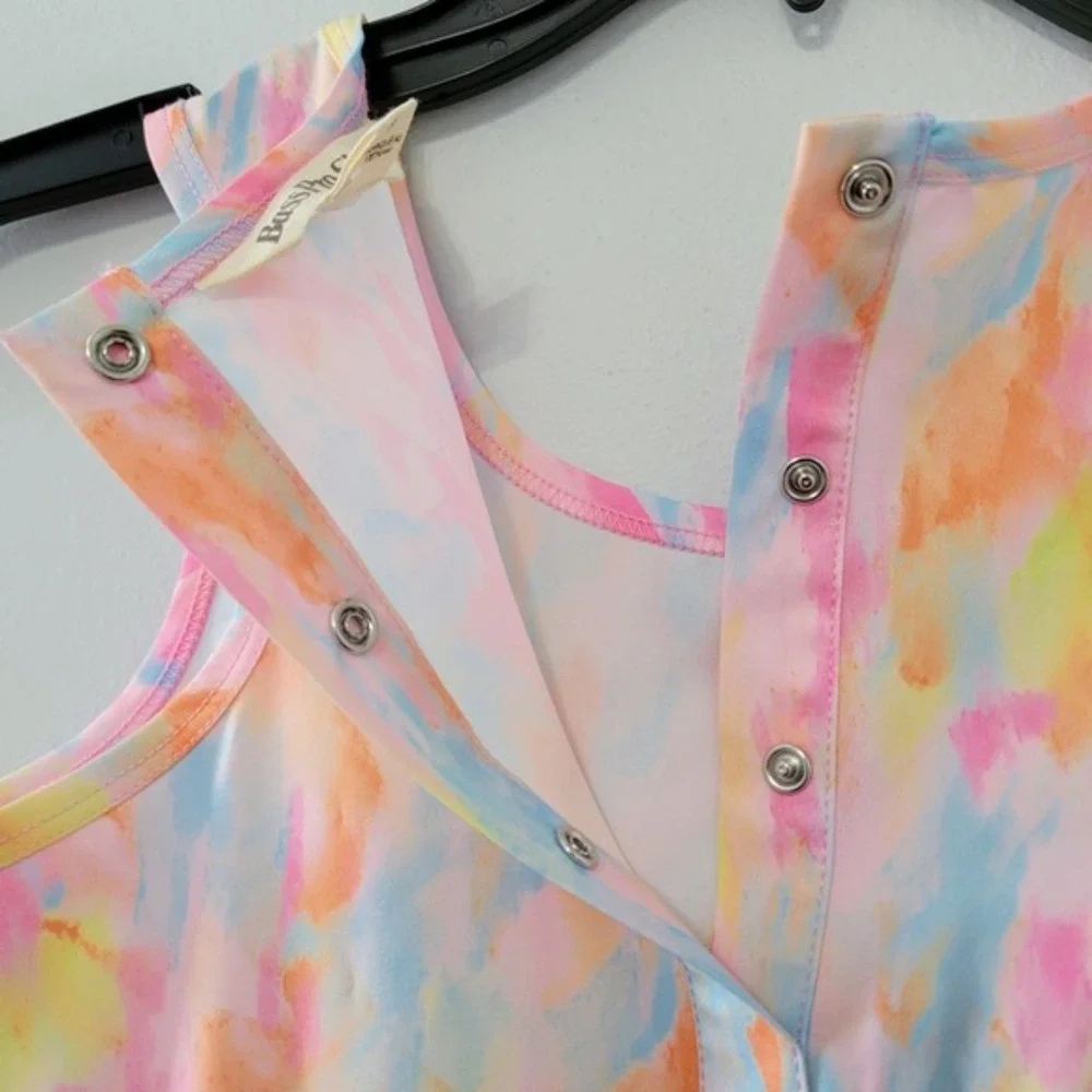 Bass Pro Shops Girls Performance Dress Size S‎ Neon Tie Dye